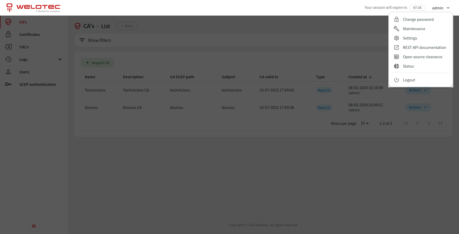 Navbar menu